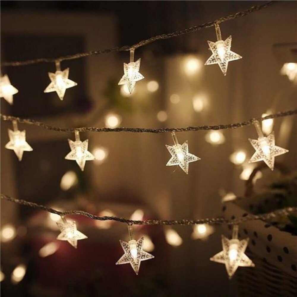 100 LED Star String Lights, 33FT Plug in Fairy Lights Waterproof, Extendable